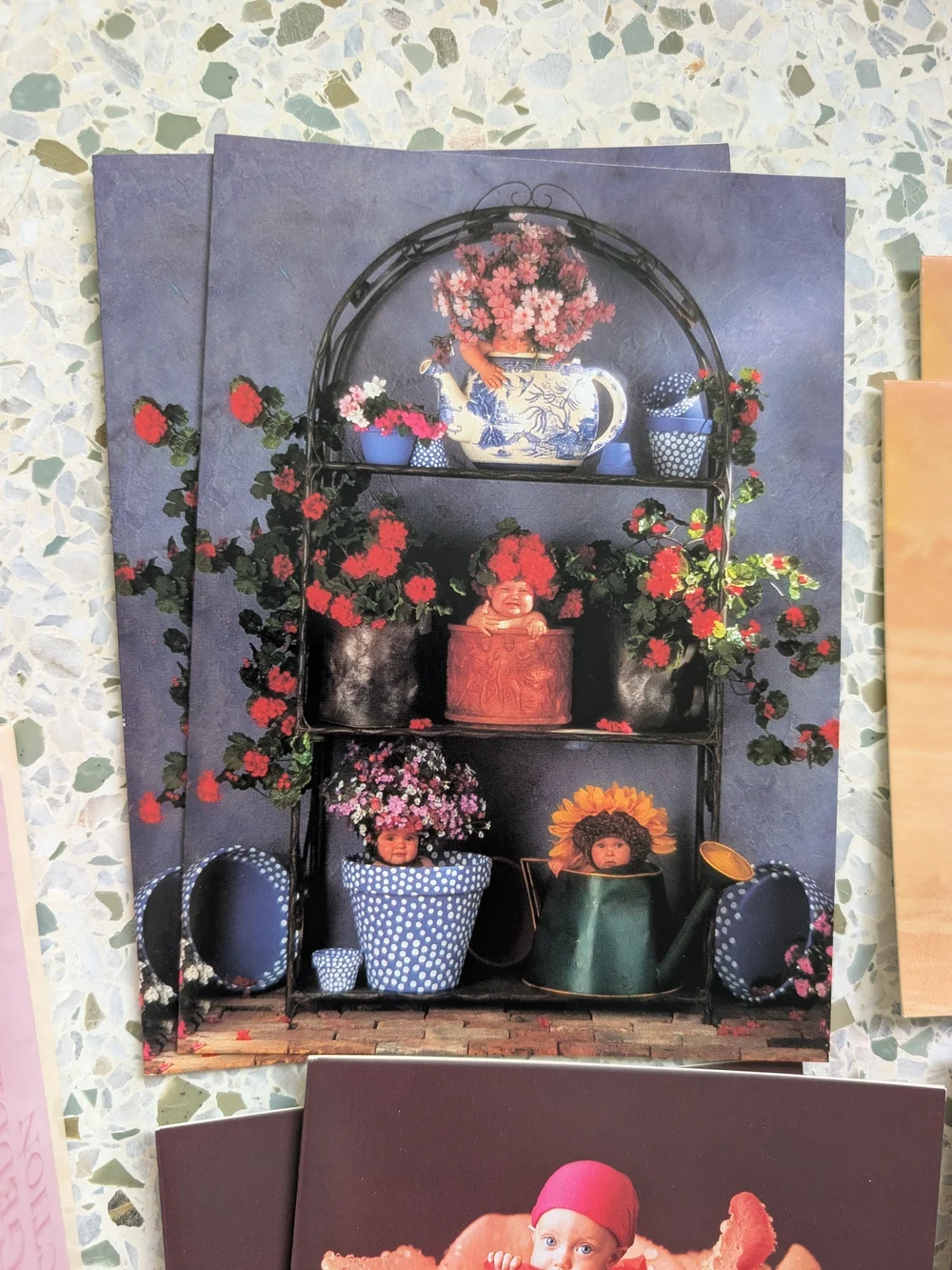 Vintage The Anne Geddes Collection Floral Baby Greeting Cards
